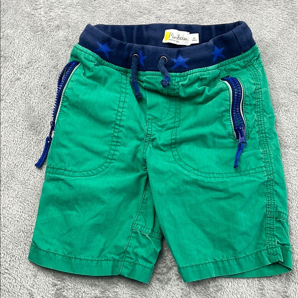 Mini Boden 4T Green Cargo Kids Shorts